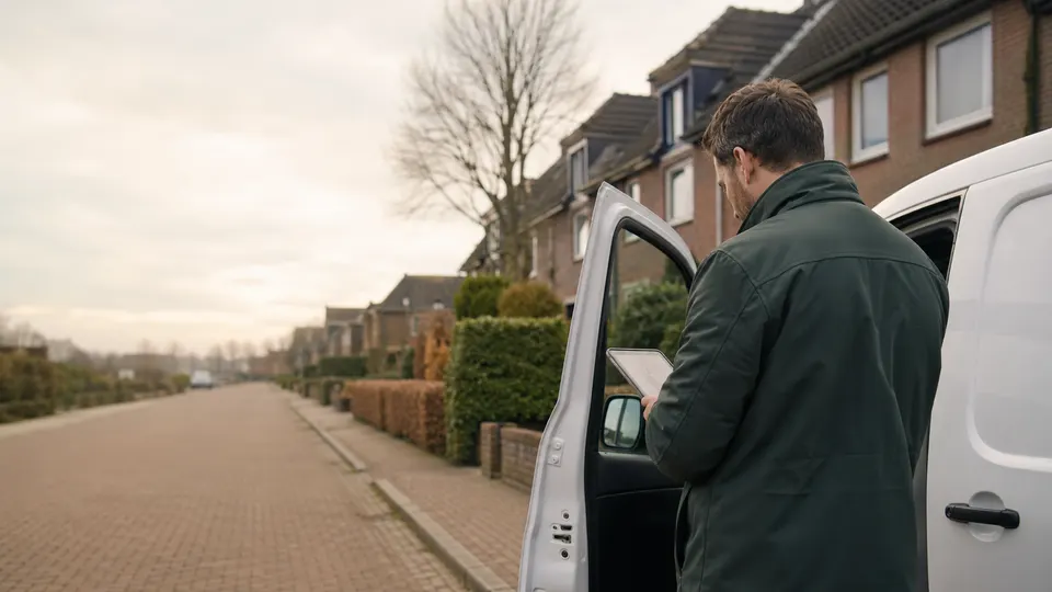 Energieadviseur aan het werk bij een woning